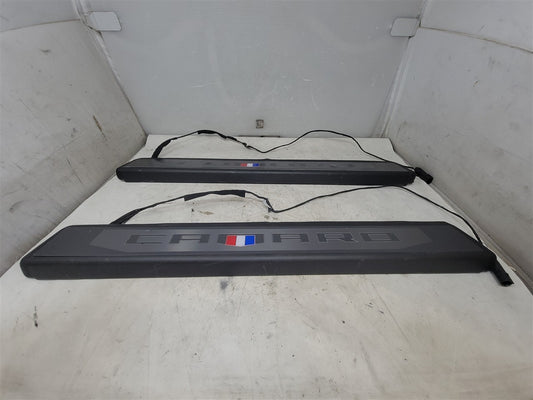 Used OEM 2016-2024 CAMARO LIGHTED DOOR SILL TRIM SCUFF PLATES PAIR, actual item photo 2
