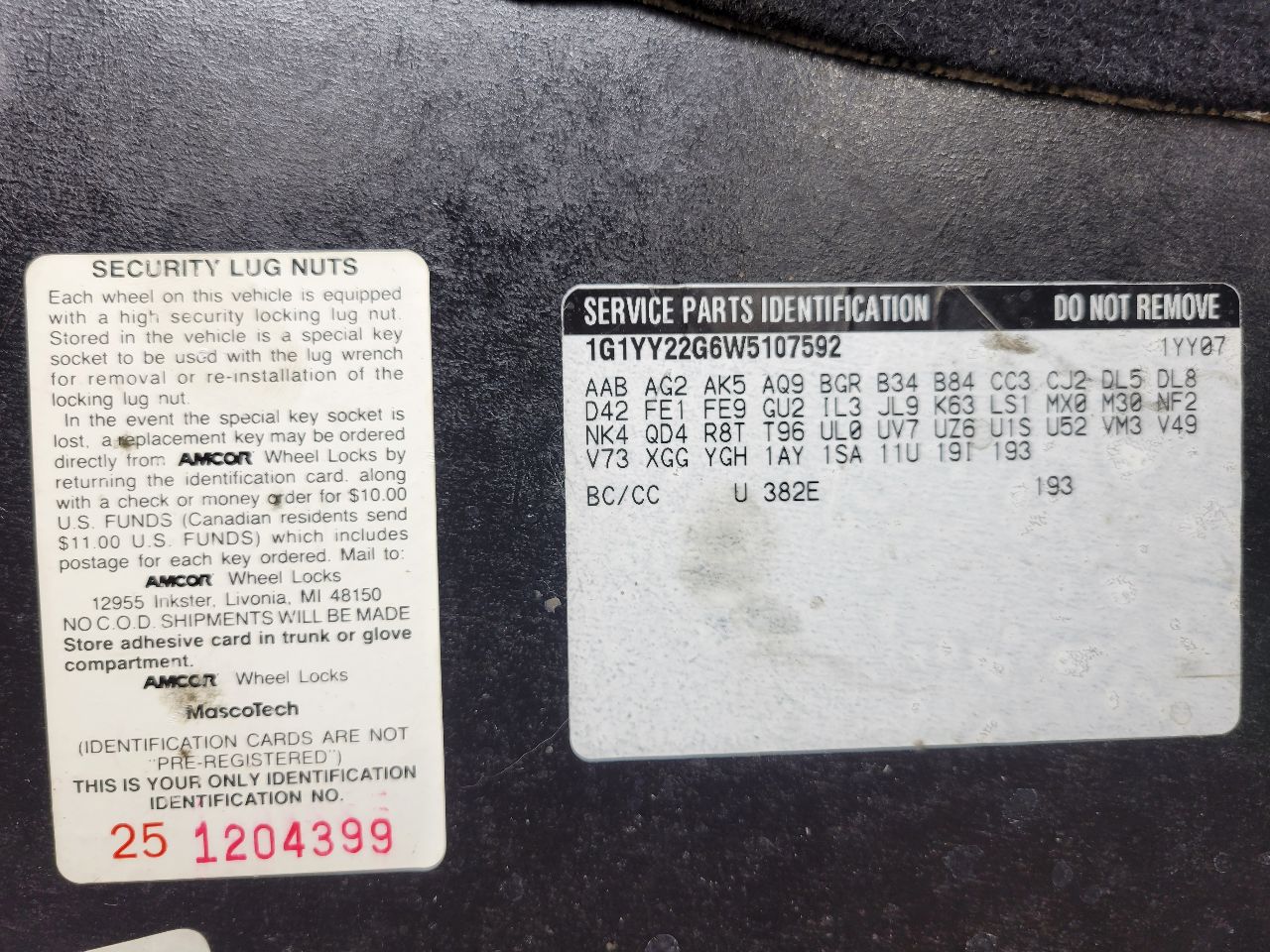1998 CORVETTE REAR CARGO LID LH DRIVER SIDE 27681 - image 8