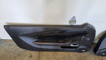 2015 CAMARO DOOR PANEL BLACK RED STITCHING PAIR 28775 - image 3