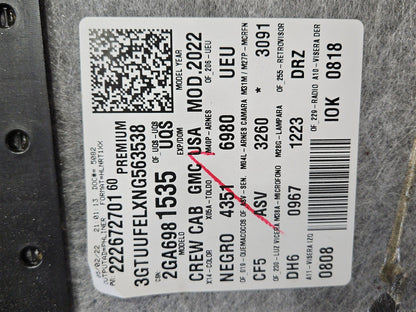 2022 SIERRA OEM BLACK SUEDE HEADLINER CREWCAB 33301 - image 3