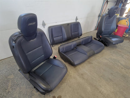 2014 CAMARO BLACK & BLUE 2 TONE FRONT REAR SEATS 33568 - image 3
