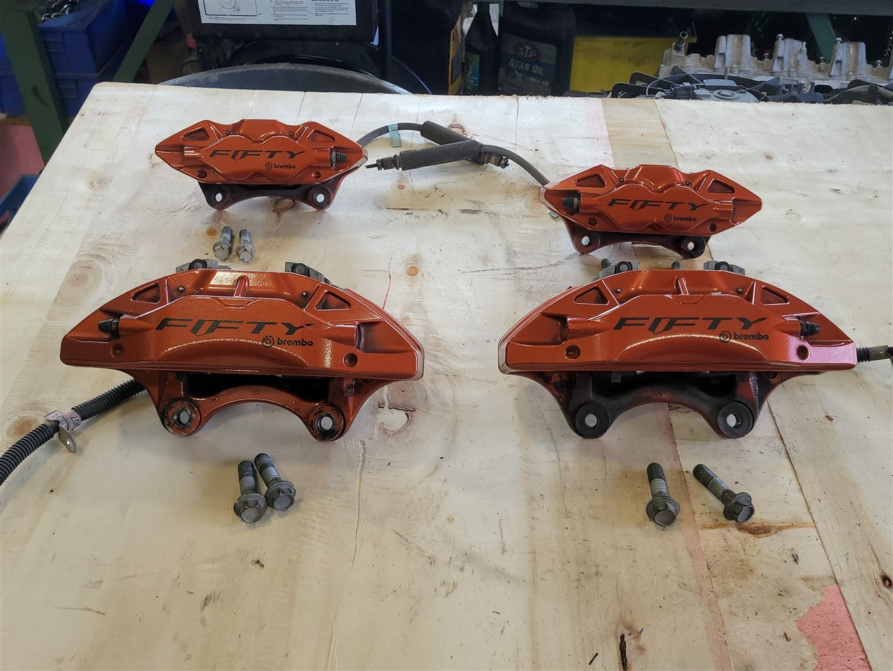 2017 CAMARO FIFTY FRONT & REAR ORANGE CALIPERS 33696 - image 1