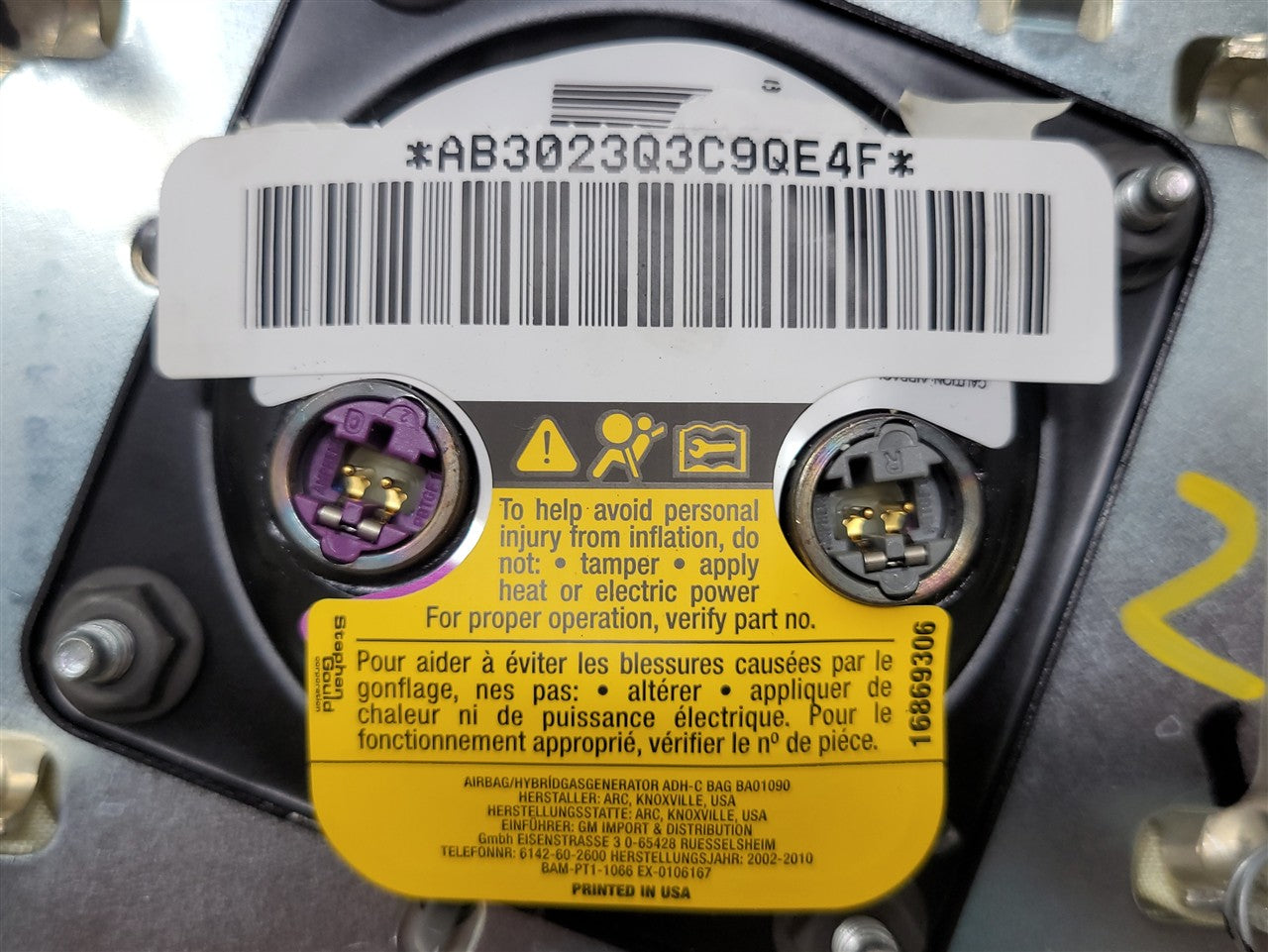 2005 CORVETTE BLACK DRIVER STEERING WHEEL BAG 15812677 34040 - image 11
