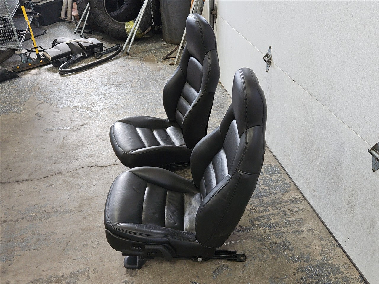 2005 CORVETTE SEATS PAIR SPORT BUCKET MEMORY AAB 52K MILES BLACK 34124 - image 3