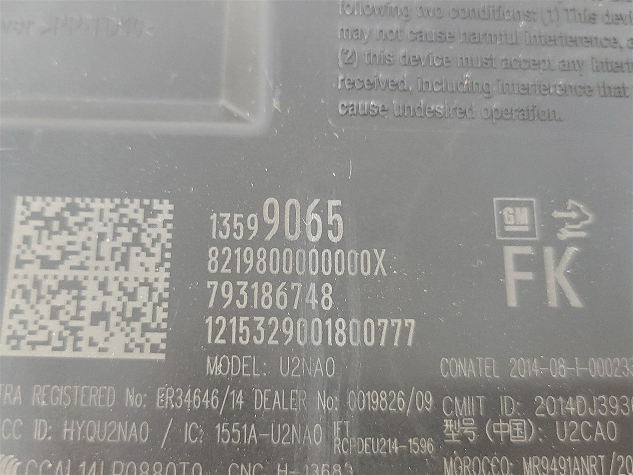 2016 CAMARO KEYLESS ENTRY THEFT MODULE 13599065 34165 - image 6