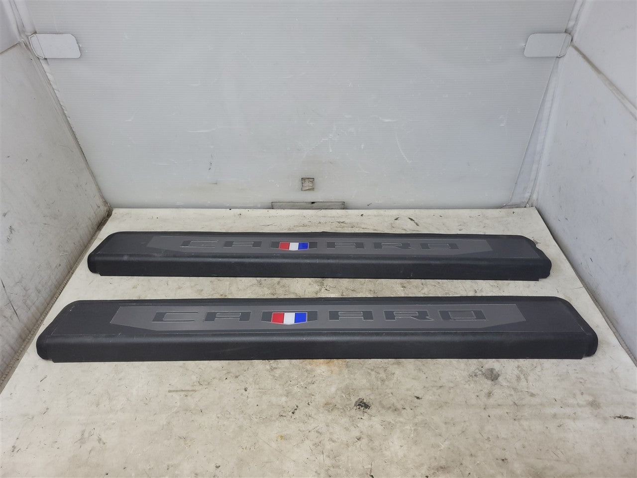 Used OEM 2016-2024 CAMARO LIGHTED DOOR SILL TRIM SCUFF PLATES DRIVER, actual item photo 1