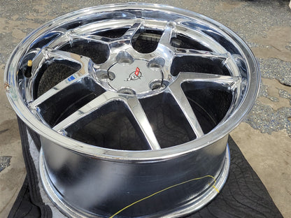 Used OEM 1999 CORVETTE REAR Z06 18" 18X10.5 WHEEL RIM. 09594811, actual item photo 2