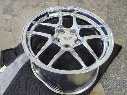 Used OEM 1999 CORVETTE REAR Z06 18" 18X10.5 WHEEL RIM. 09594811, actual item photo 6
