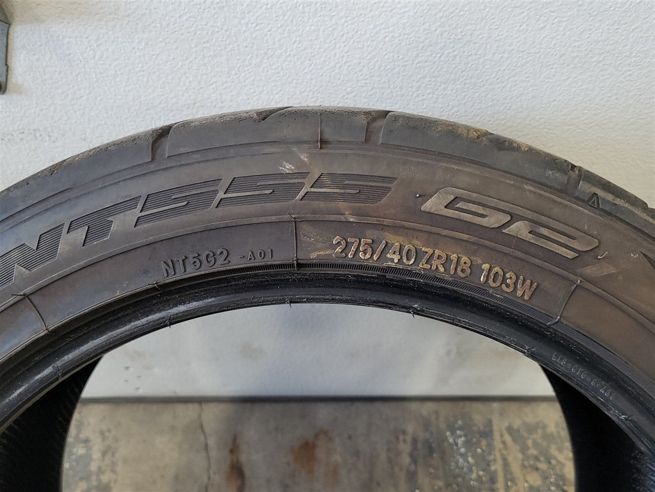Used OEM 1999 CORVETTE NITTO NT555 G2 275/40ZR18 TIRE 8/32 2723 DATE, actual item photo 5