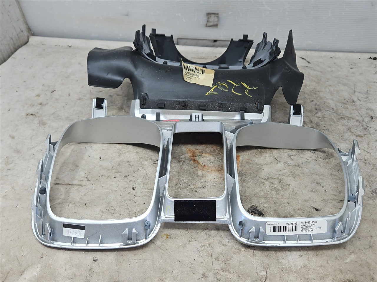 Used OEM 2010-2015 CAMARO INSTRUMENT CLUSTER TRIM BEZEL SILVER, actual item photo 6