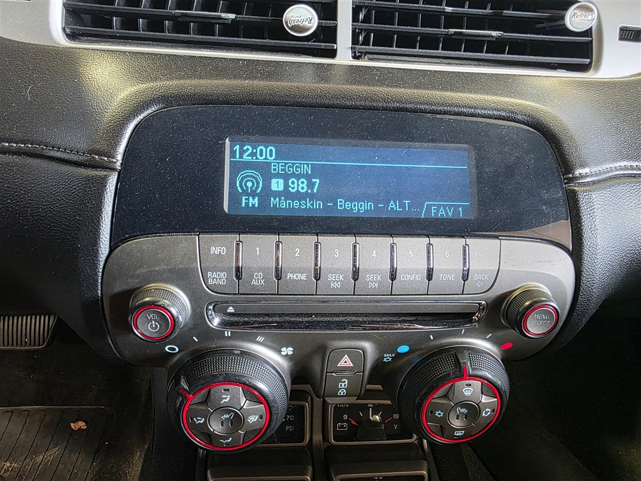 Used OEM 2010-2012 CAMARO RADIO & CONTROLS WITH HEATED SEAT SWITCHES, actual item photo 2