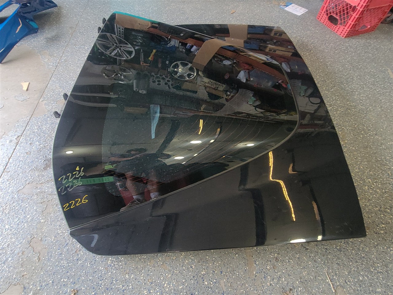 Used OEM 2005-2013 CORVETTE C6 REAR DECKLID WITH GLASS BLACK, actual item photo 8