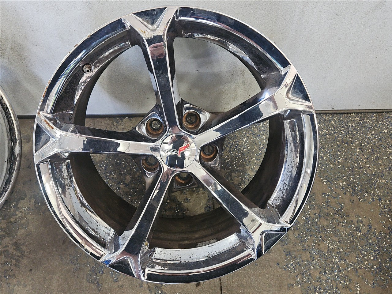 Used OEM 2010-2013 CORVETTE C6 GRAND SPORT OEM WHEELS CHROME 18X9 5, actual item photo 6