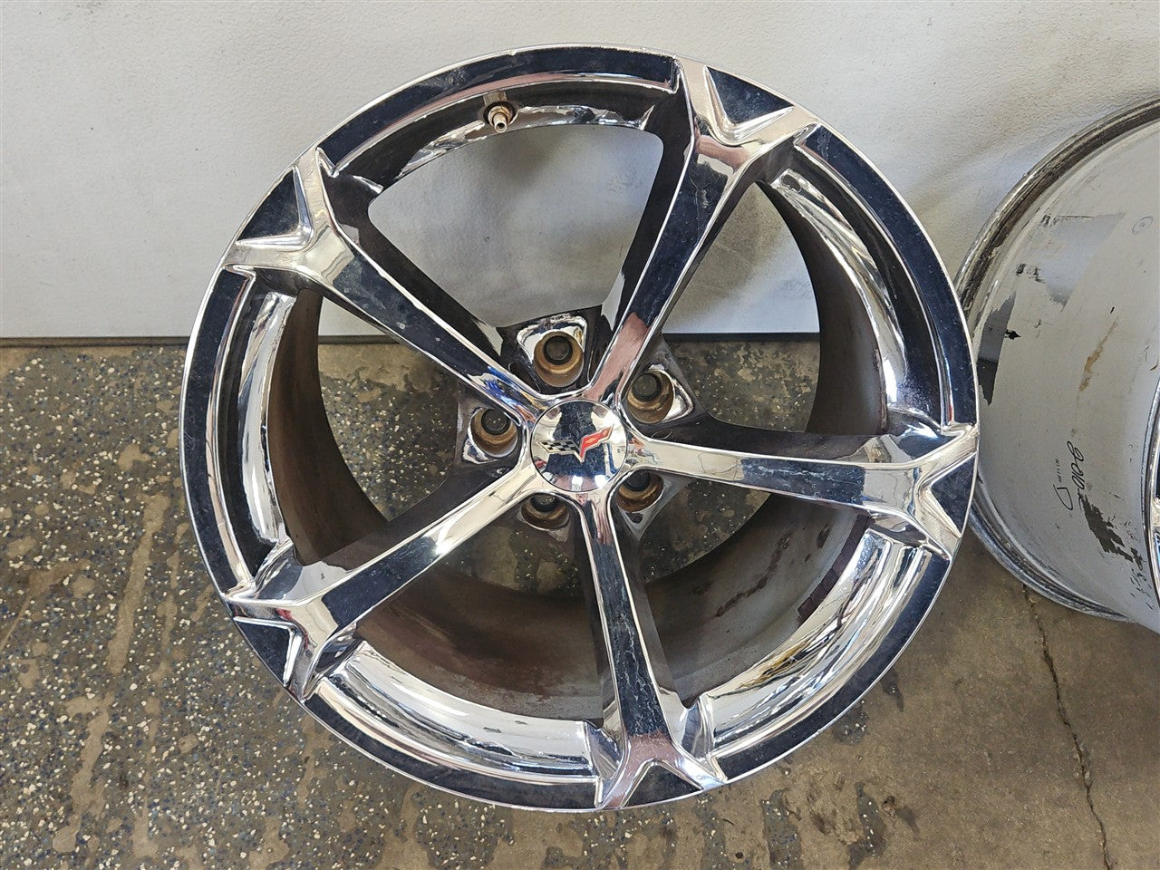 Used OEM 2010-2013 CORVETTE C6 GRAND SPORT OEM WHEELS CHROME 18X9 5, actual item photo 9