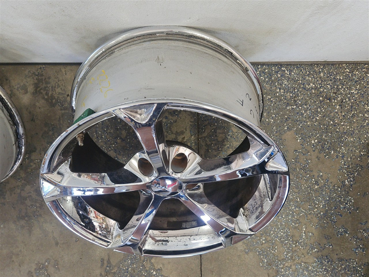 Used OEM 2010-2013 CORVETTE C6 GRAND SPORT OEM WHEELS CHROME 18X9 5, actual item photo 10