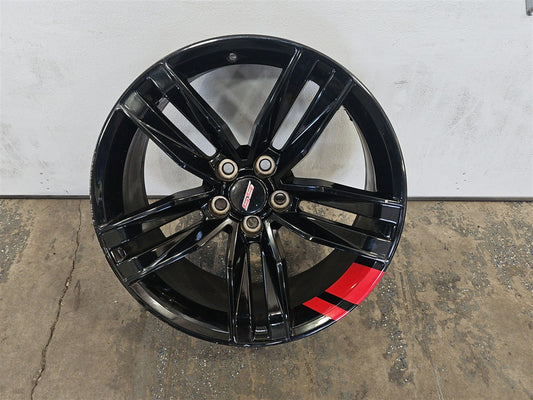 Used OEM 2016-2024 CAMARO 20 INCH REAR WHEEL BLACK WITH RED STRIPE, actual item photo 1