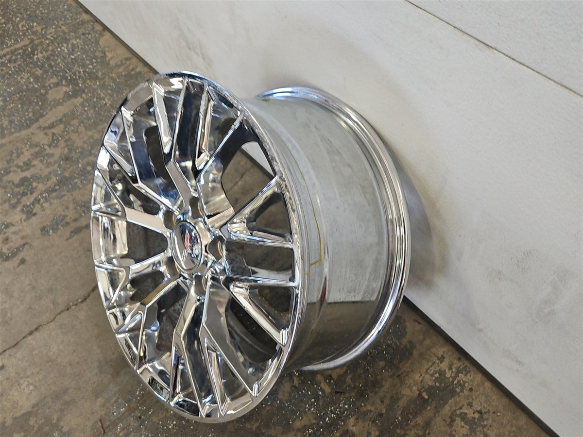 Used OEM 2005-2012 CORVETTE C6 FRONT WHEEL C7 Z06 REPLICA CHROME 18X8, actual item photo 4