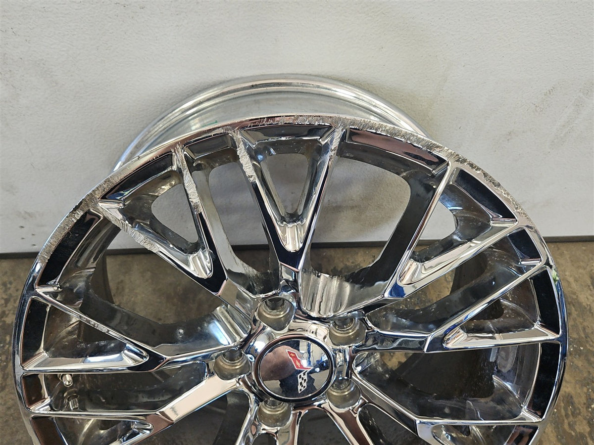 Used OEM 2005-2012 CORVETTE C6 FRONT WHEEL C7 Z06 REPLICA CHROME 18X8, actual item photo 10
