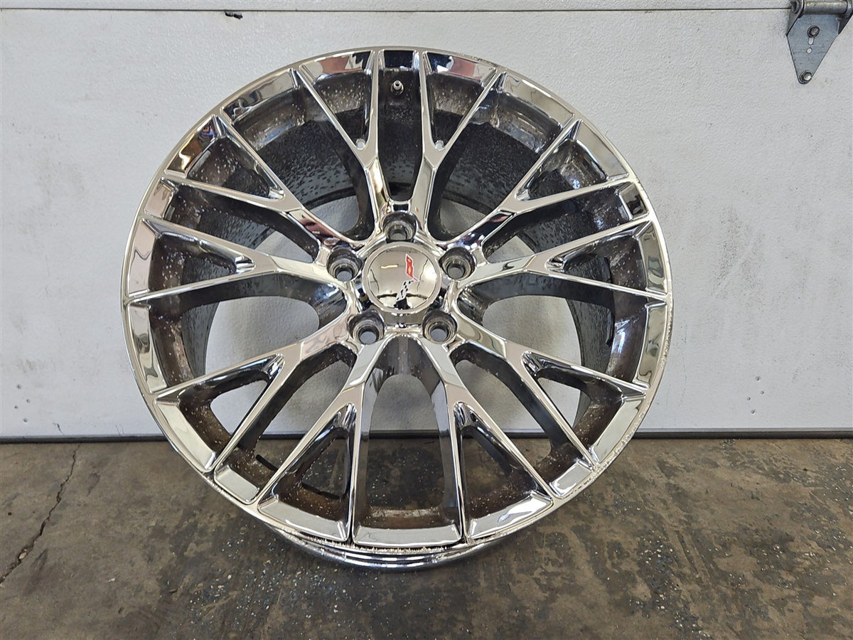 Used OEM 2005-2012 CORVETTE C6 REAR WHEEL C7 Z06 REPLICA CHROME 19X10, actual item photo 7