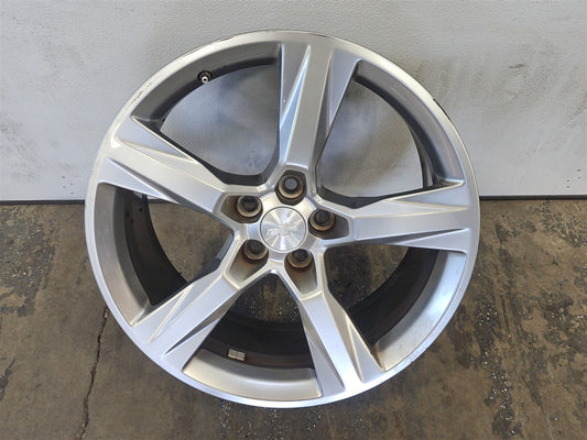 Used OEM 2016-2018 CAMARO FRONT 20 IN SILVER 5 SPOKE WHEEL 20X8 5, actual item photo 1