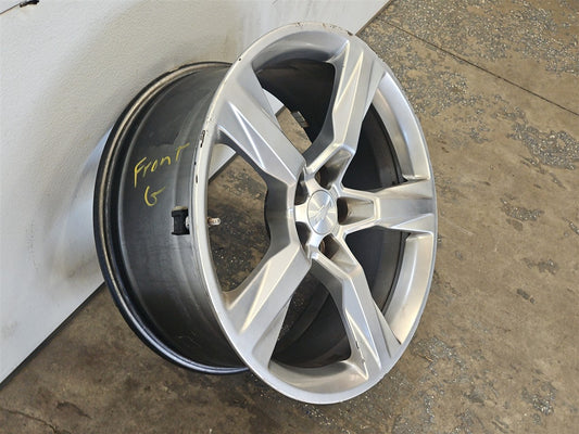 Used OEM 2016-2018 CAMARO FRONT 20X8 5 SILVER 5 SPOKE WHEEL, actual item photo 2