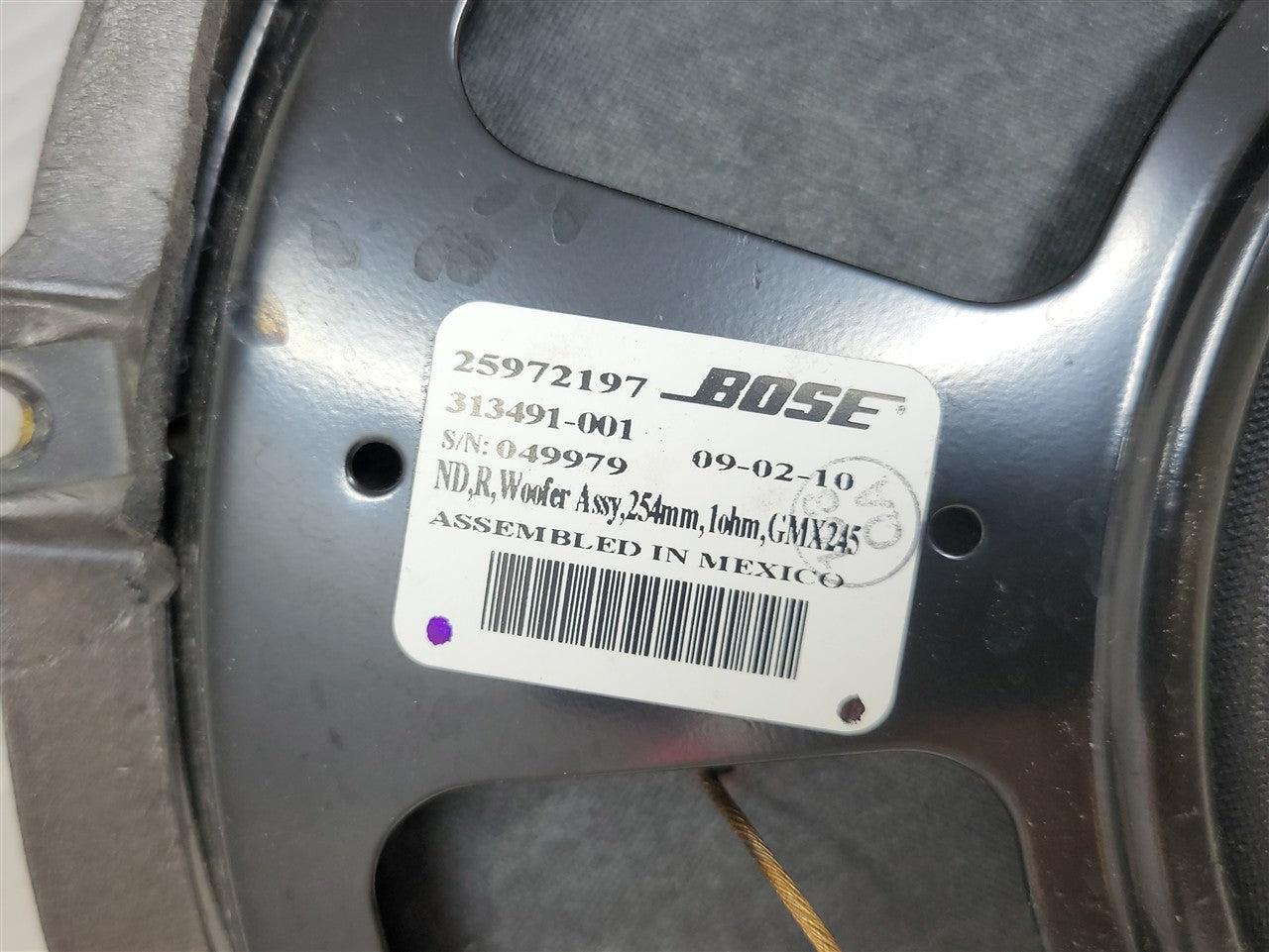 Used OEM 2011 CORVETTE C6 FRONT DOOR BOSE SPEAKER 25972197, actual item photo 10