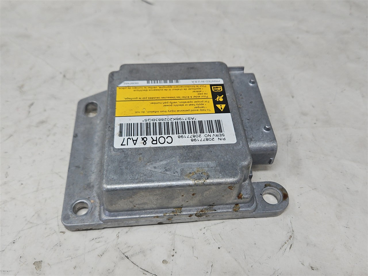 Used OEM 2007-2011 CORVETTE C6 SRS CRASH MODULE 20877198, actual item photo 3