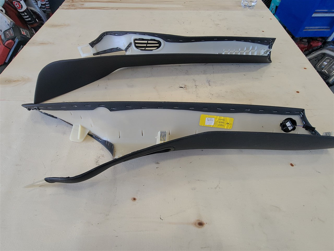Used OEM 2005-2013 CORVETTE C6 INTERIOR A-PILLAR TRIM PAIR BLACK, actual item photo 12