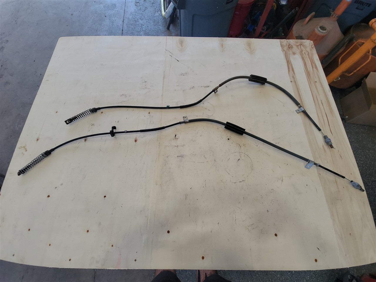 Used OEM 2009-2013 CORVETTE C6 OEM REAR PARKING BRAKE CABLES PAIR LH, actual item photo 1