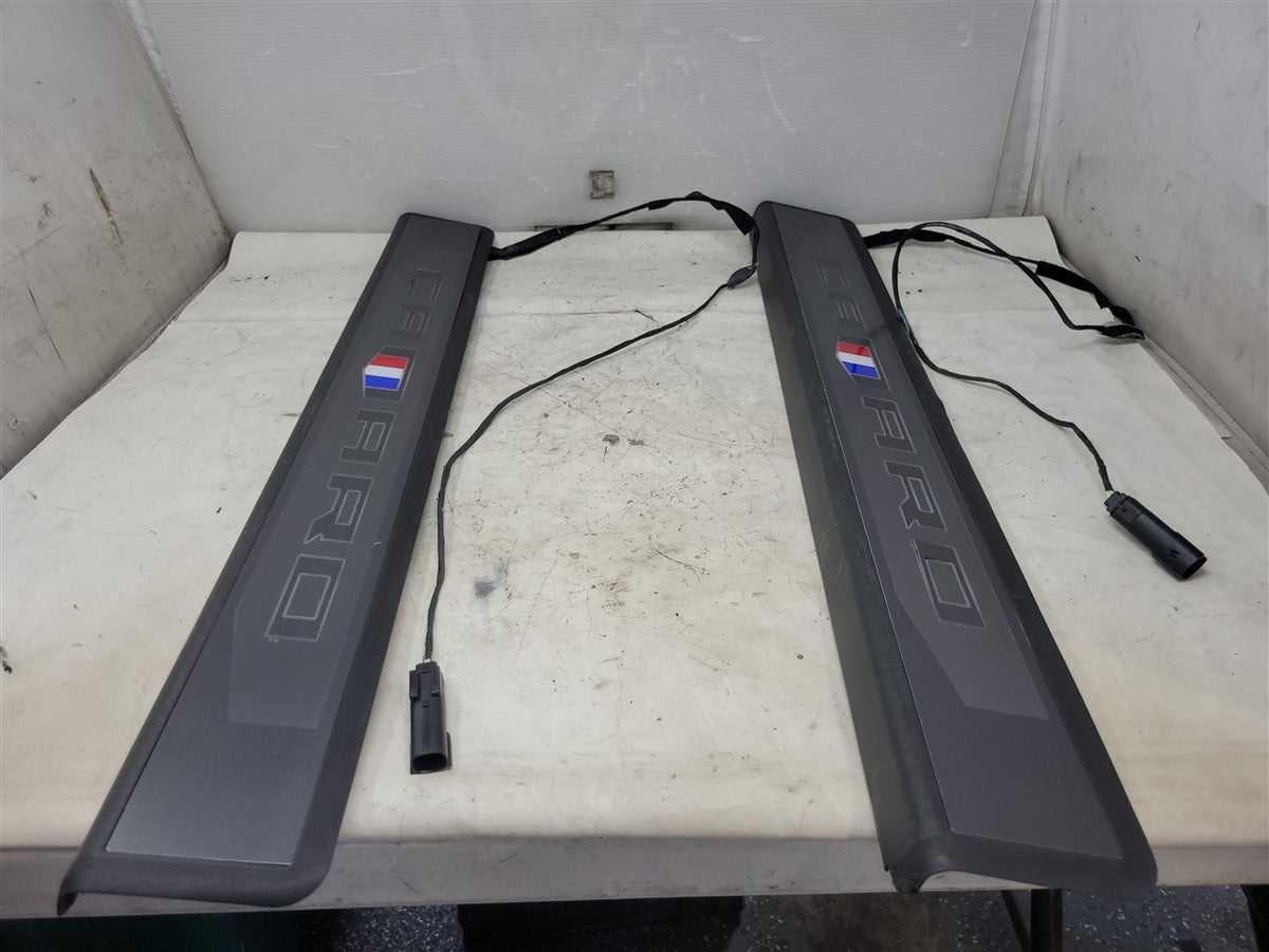 Used OEM 2016-2024 CAMARO LIGHTED DOOR SILL TRIM SCUFF PLATES PAIR, actual item photo 3