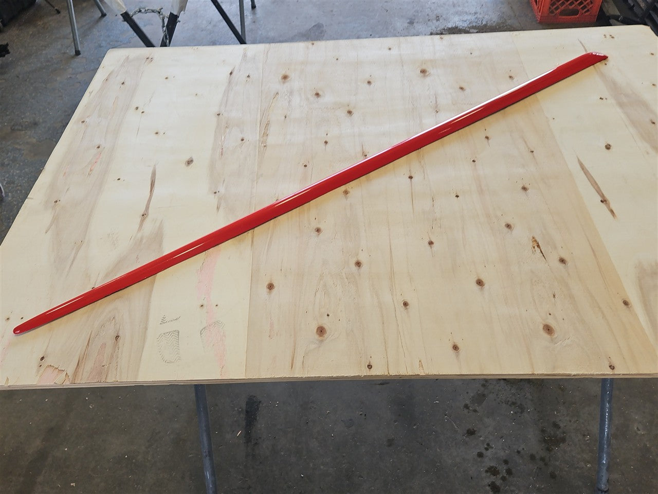 Used OEM 1997-2004 CORVETTE C5 FRONT DOOR MOLDING TRIM DRIVER LH RED, actual item photo 3
