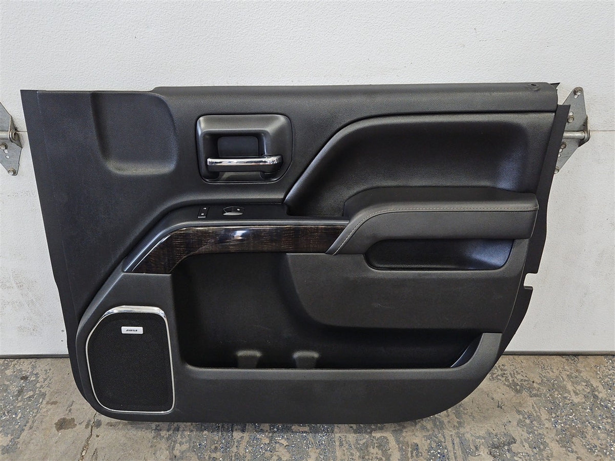 Used OEM 2014-2019 SIERRA SILVERADO FRONT DOOR PANEL TRIM PASSENGER, actual item photo 1