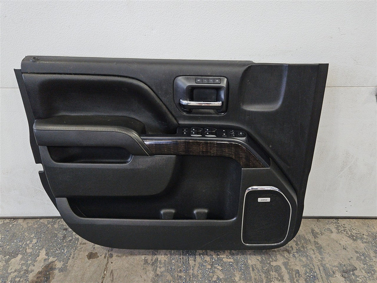 Used OEM 2014-2019 SIERRA SILVERADO FRONT DOOR PANEL TRIM DRIVER LH, actual item photo 1