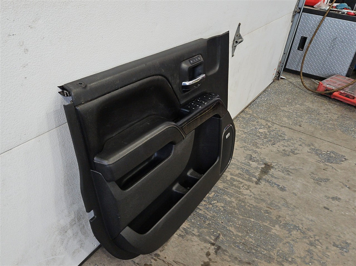 Used OEM 2014-2019 SIERRA SILVERADO FRONT DOOR PANEL TRIM DRIVER LH, actual item photo 2