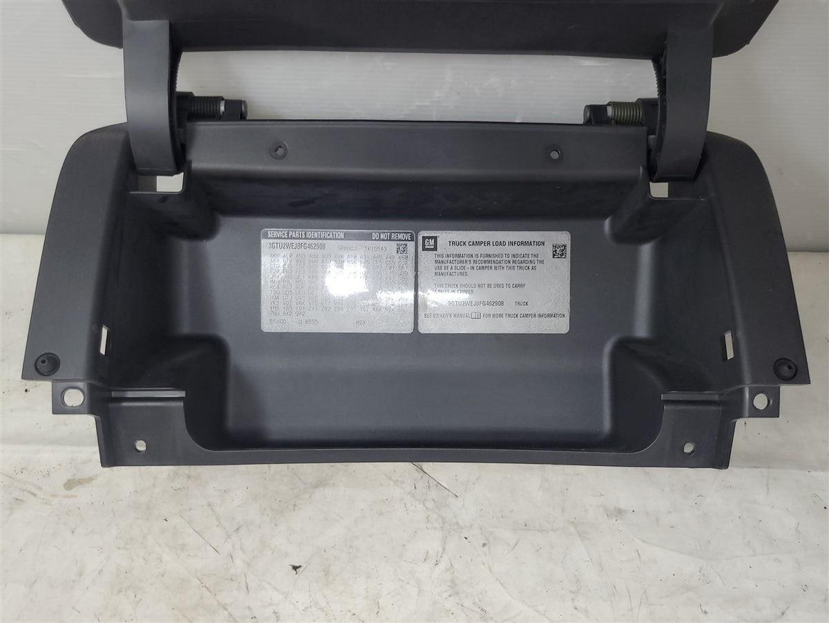 Used OEM 2014-2019 SIERRA SILVERADO UPPER GLOVE BOX BLACK 23115091, actual item photo 7