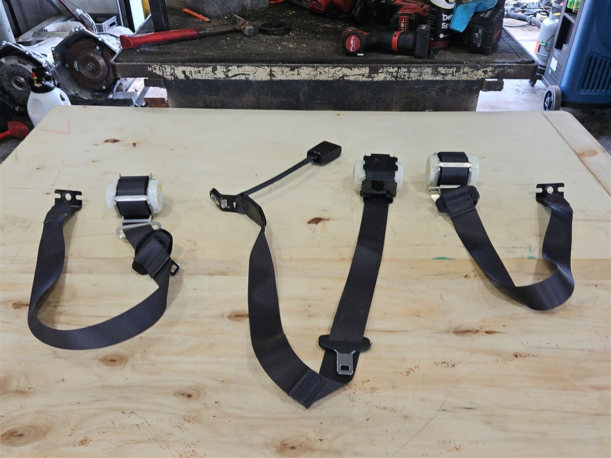 Used OEM 2014-2019 SIERRA SILVERADO SET OF 3 REAR SEAT BELT, actual item photo 1
