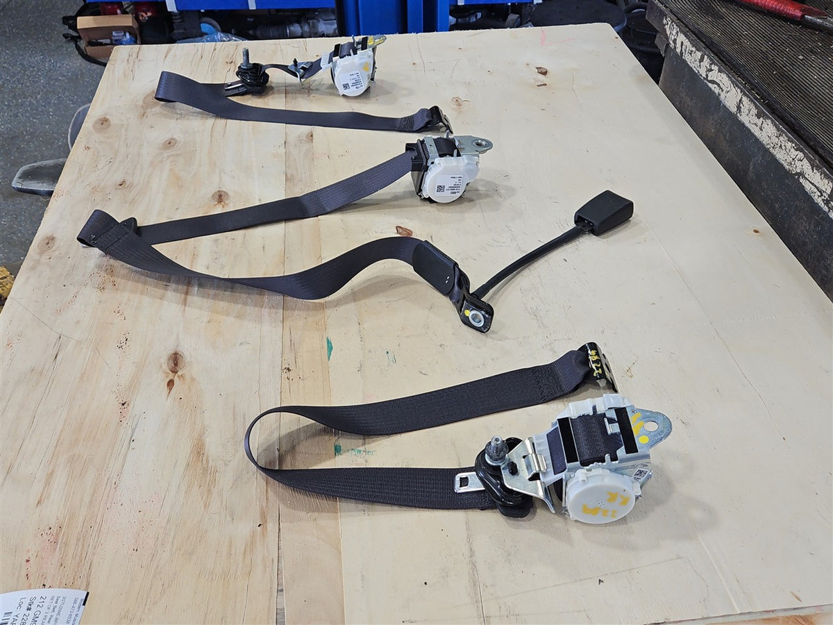 Used OEM 2014-2019 SIERRA SILVERADO SET OF 3 REAR SEAT BELT, actual item photo 8