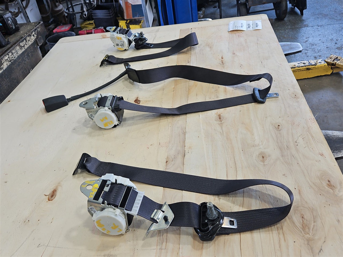 Used OEM 2014-2019 SIERRA SILVERADO SET OF 3 REAR SEAT BELT, actual item photo 9