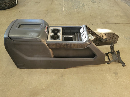 Used OEM 2014-2015 SIERRA SILVERADO FRONT CENTER CONSOLE DENALI BLACK, actual item photo 2