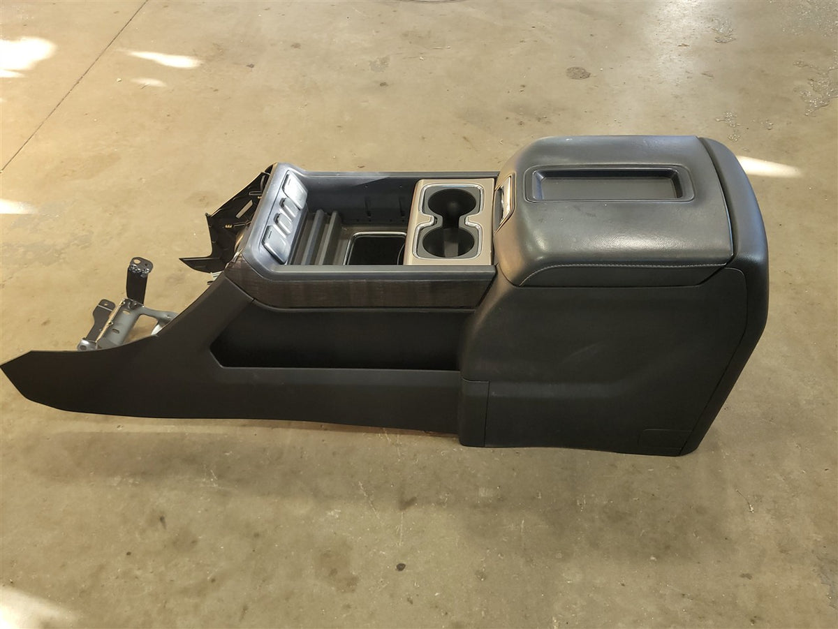 Used OEM 2014-2015 SIERRA SILVERADO FRONT CENTER CONSOLE DENALI BLACK, actual item photo 5