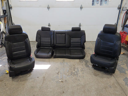 Used OEM 2015 SIERRA DENALI 1500 FRONT AND SECOND ROW BLACK LEATHER, actual item photo 1