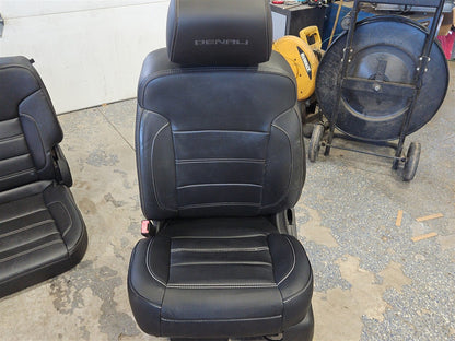 Used OEM 2015 SIERRA DENALI 1500 FRONT AND SECOND ROW BLACK LEATHER, actual item photo 4