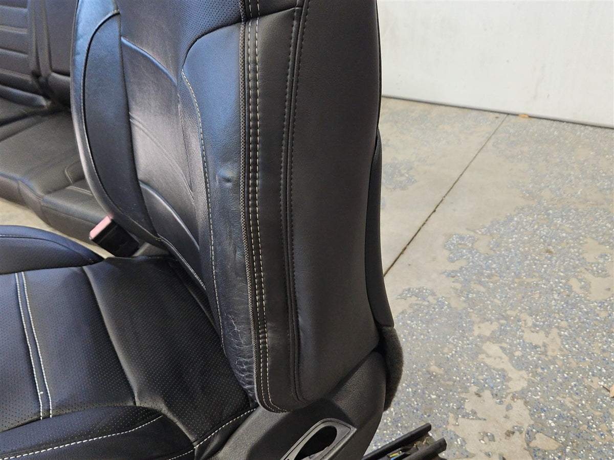 Used OEM 2015 SIERRA DENALI 1500 FRONT AND SECOND ROW BLACK LEATHER, actual item photo 9
