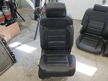 Used OEM 2015 SIERRA DENALI 1500 FRONT AND SECOND ROW BLACK LEATHER, actual item photo 12