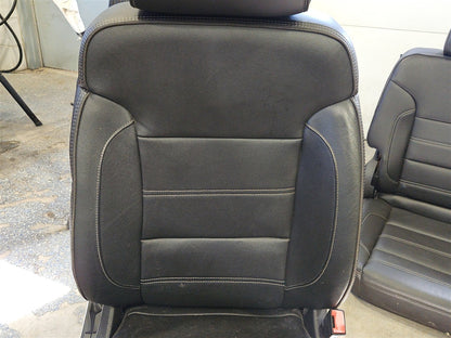 Used OEM 2015 SIERRA DENALI 1500 FRONT AND SECOND ROW BLACK LEATHER, actual item photo 14