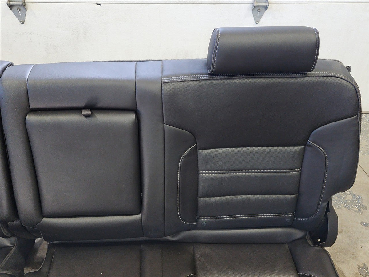 Used OEM 2015 SIERRA DENALI 1500 FRONT AND SECOND ROW BLACK LEATHER, actual item photo 23