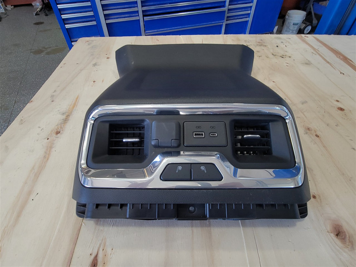 Used OEM 2019-2023 SIERRA SILVERADO CENTER CONSOLE REAR TRIM AND, actual item photo 4