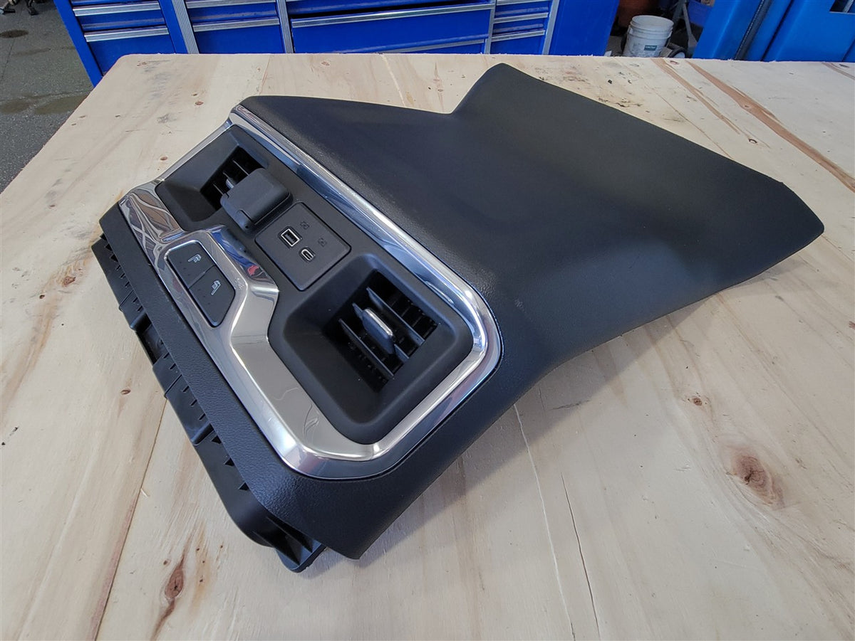 Used OEM 2019-2023 SIERRA SILVERADO CENTER CONSOLE REAR TRIM AND, actual item photo 5