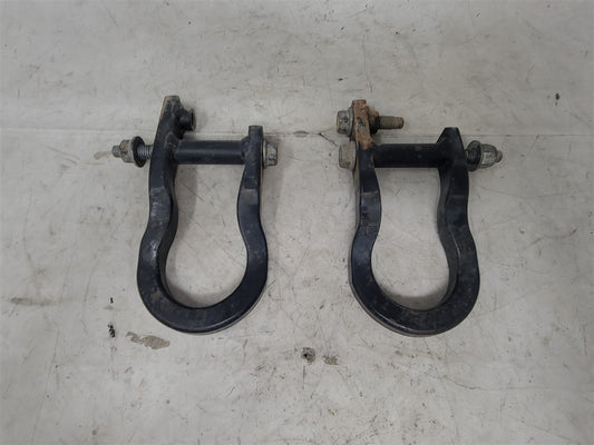 Used OEM 2009-2019 SIERRA SILVERADO 1500 FRONT TOW HOOKS BLACK, actual item photo 1