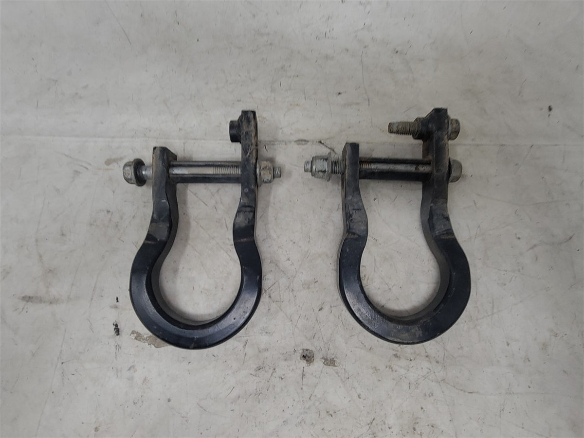 Used OEM 2009-2019 SIERRA SILVERADO 1500 FRONT TOW HOOKS BLACK, actual item photo 6
